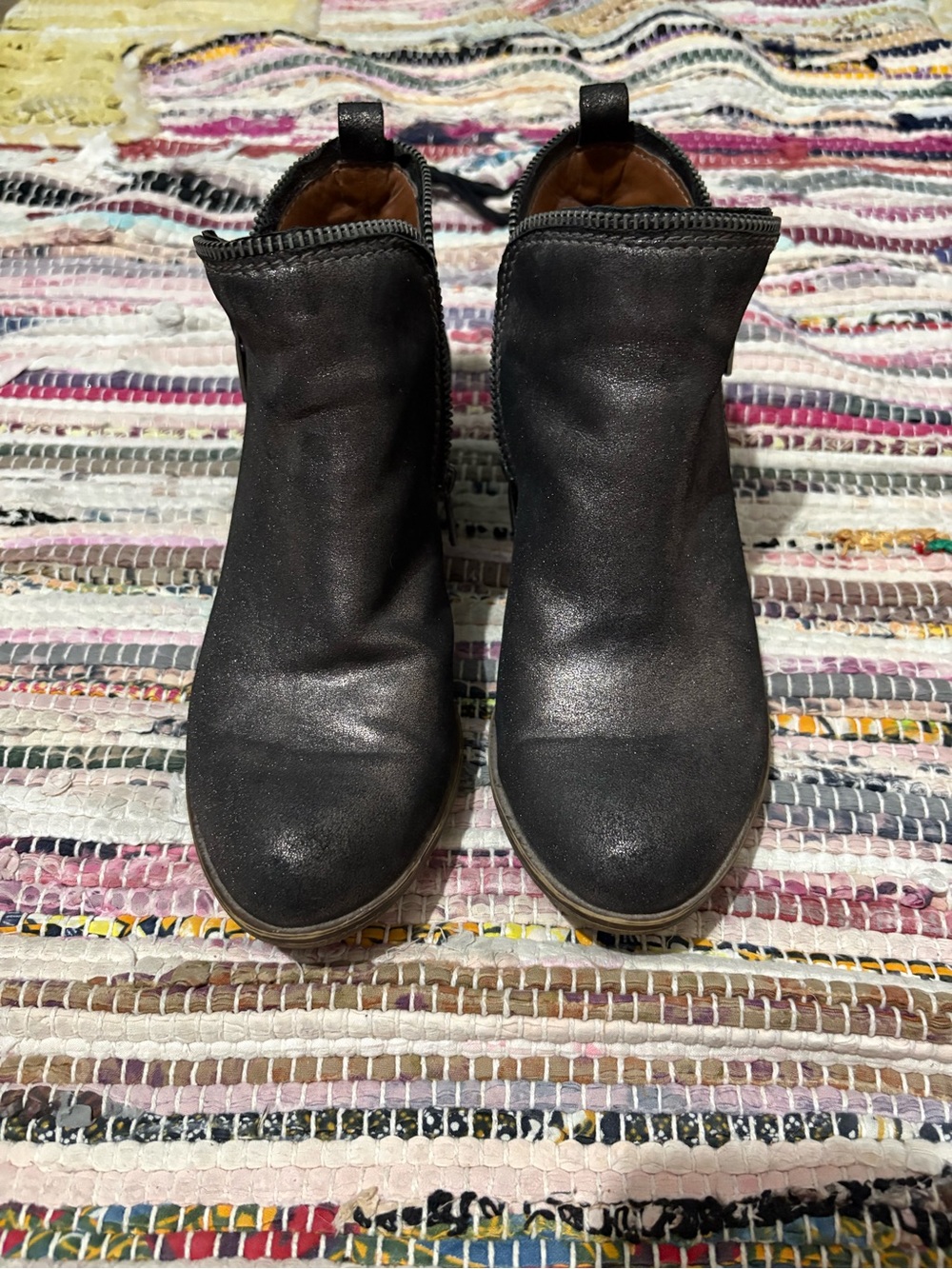 Lucky Brand Black Leather Ankle Booties